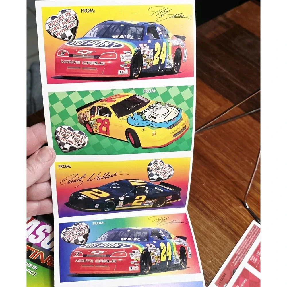 NASCAR Valentine Folded Greeting‎ Cards 34ct w/ Bonus Stickers Vintage 1996